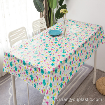 Couverture de table en plastique à colorier floral PEVA